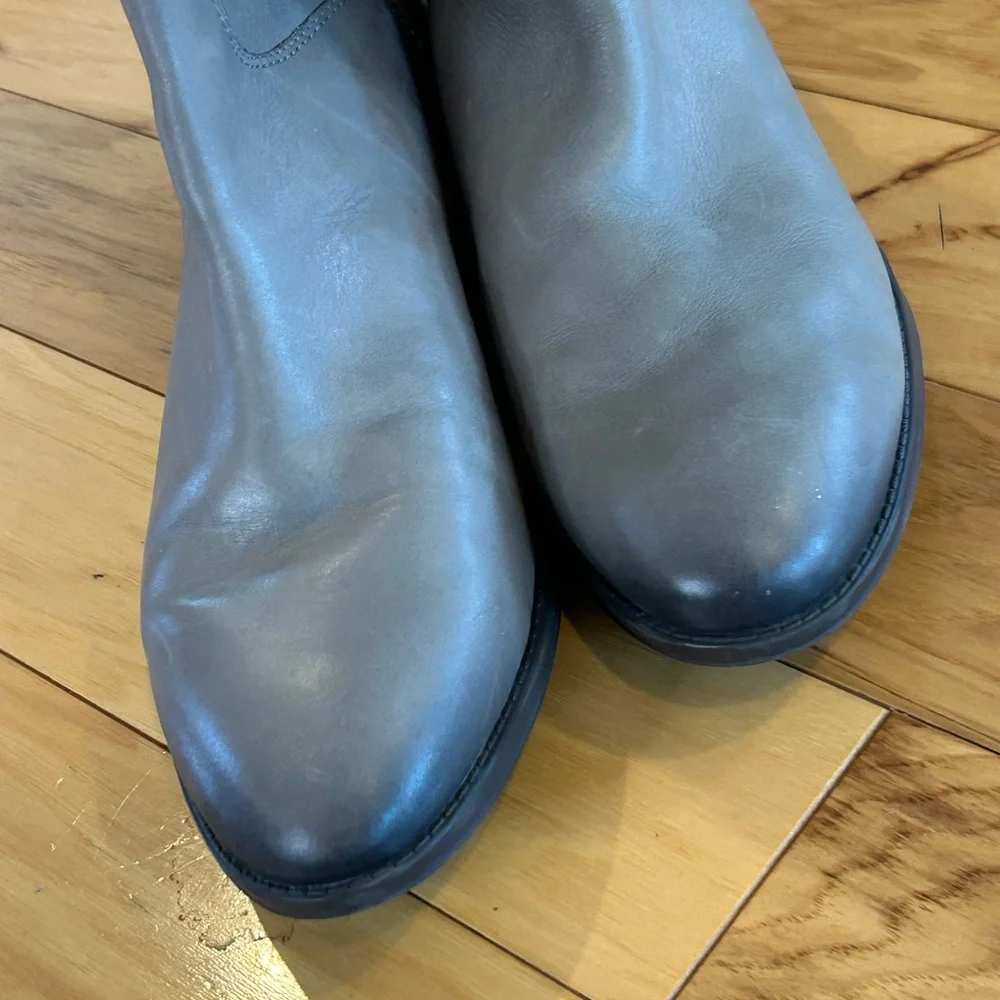 Sam Edelman Penny Leather Riding Boots in Gray